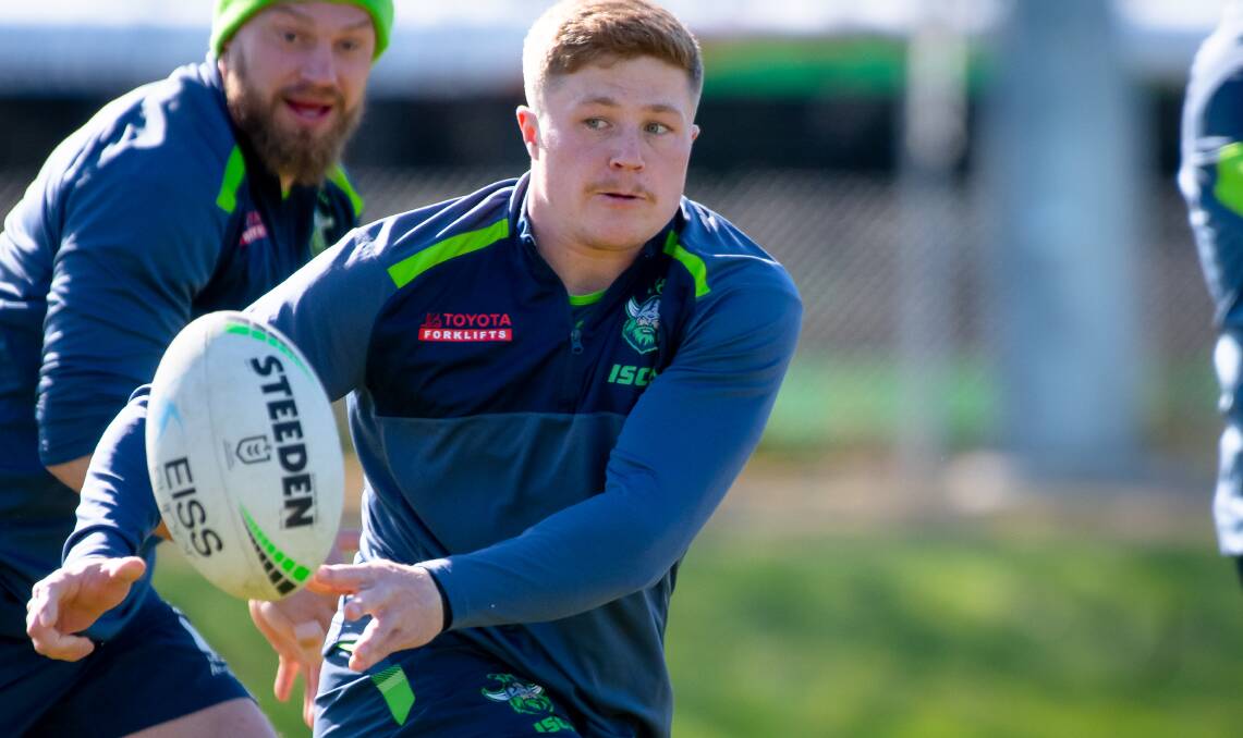 Zac Woolford at training. He returns to the Raiders' starting side this weekend. Picture by Elesa Kurtz.