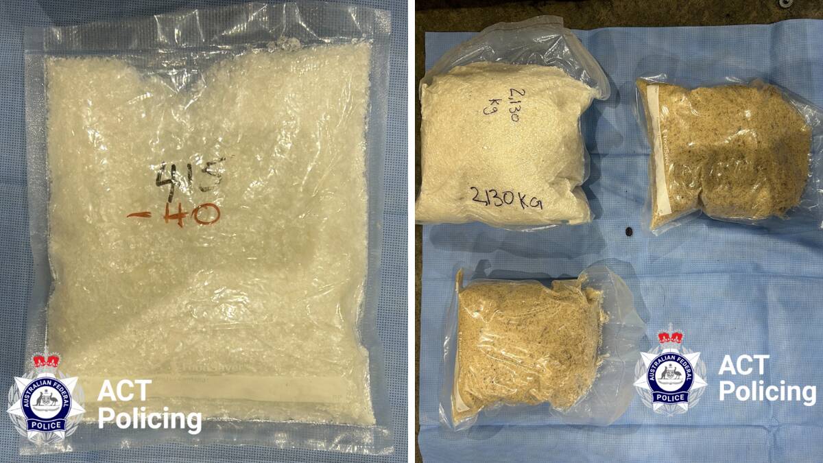 Methamphetamine police allegedly found, which they say is linked to Al Mussa. Picture ACT Policing