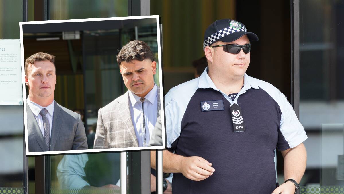 Sergeant David Power, who is being investigated for his role in the failed case of Jack Wighton, inset left, and Latrell Mitchell, inset right. Pictures by Sitthixay Ditthavong