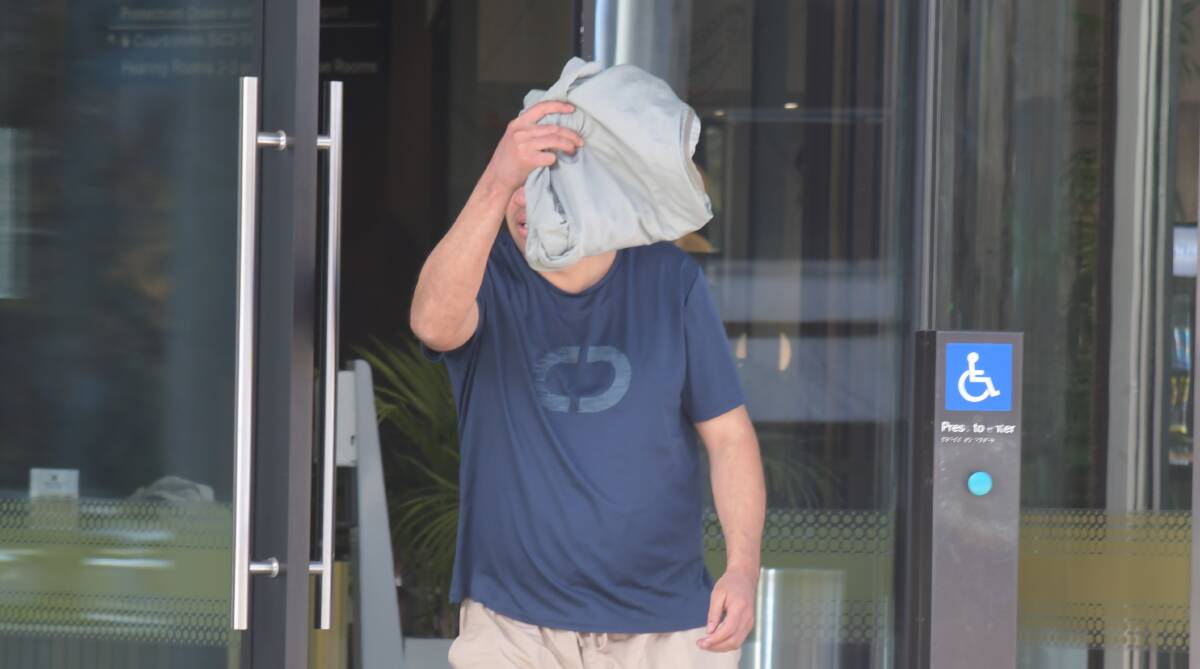 Christopher Lichtwark outside the ACT Magistrates Court on Wednesday, when he was granted bail. Picture by Tim Piccione 