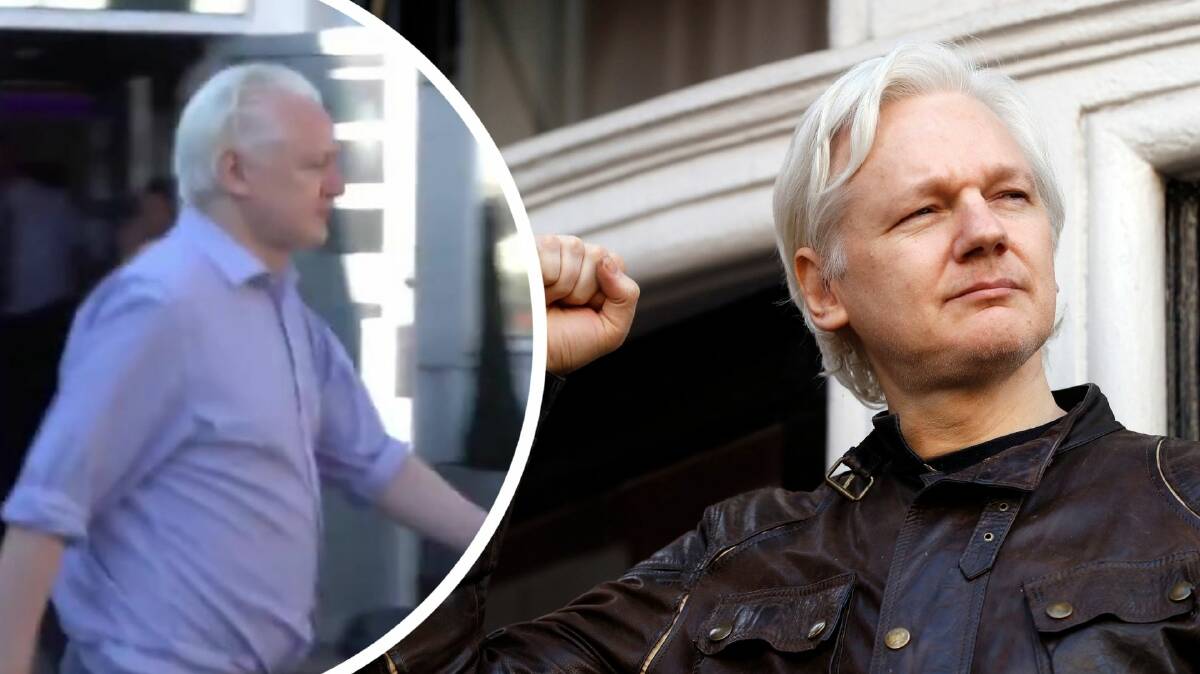 Assange boards a plane to leave the UK on June 25. Pictures by Wikileaks/AP Photo/Frank Augstein