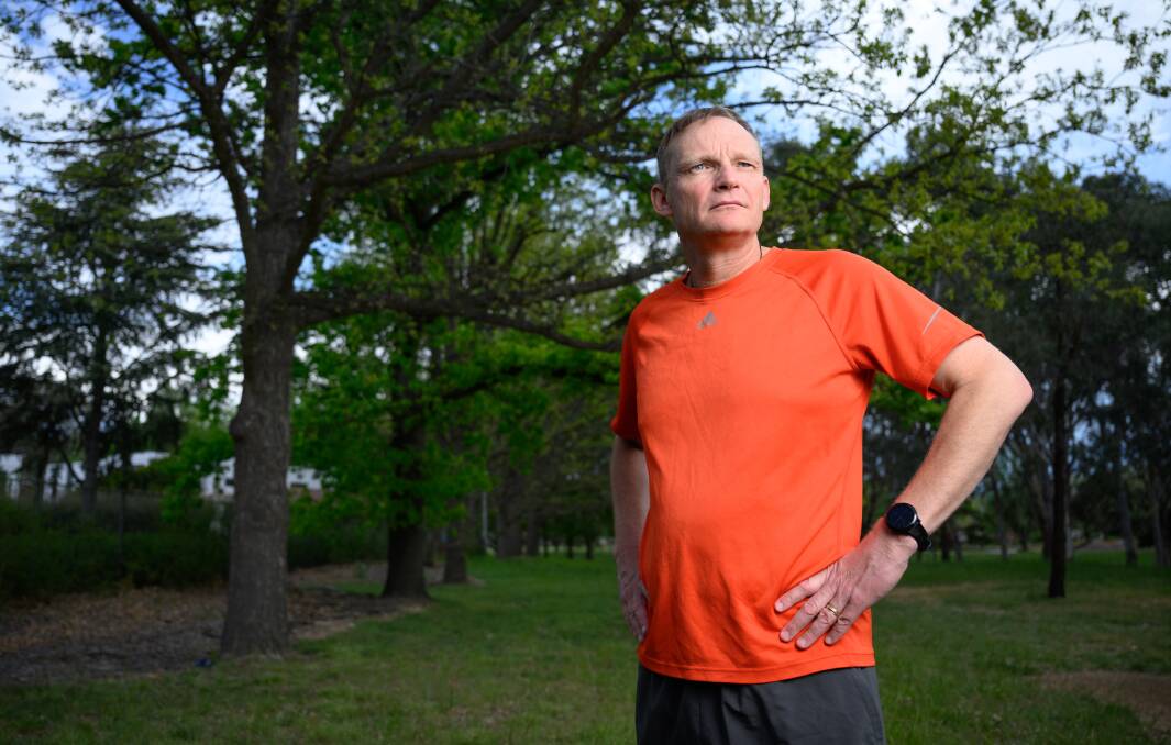 Richard Lovell is aiming to finish the half marathon at the Canberra Times Fun Run. Picture by Sitthixay Ditthavong