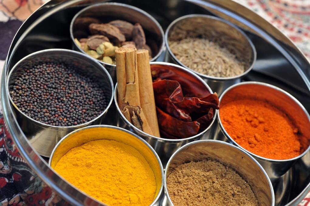 A vibrant assortment of essential ingredients in the typical Indian masala (spice) box. Picture by Graham Tidy