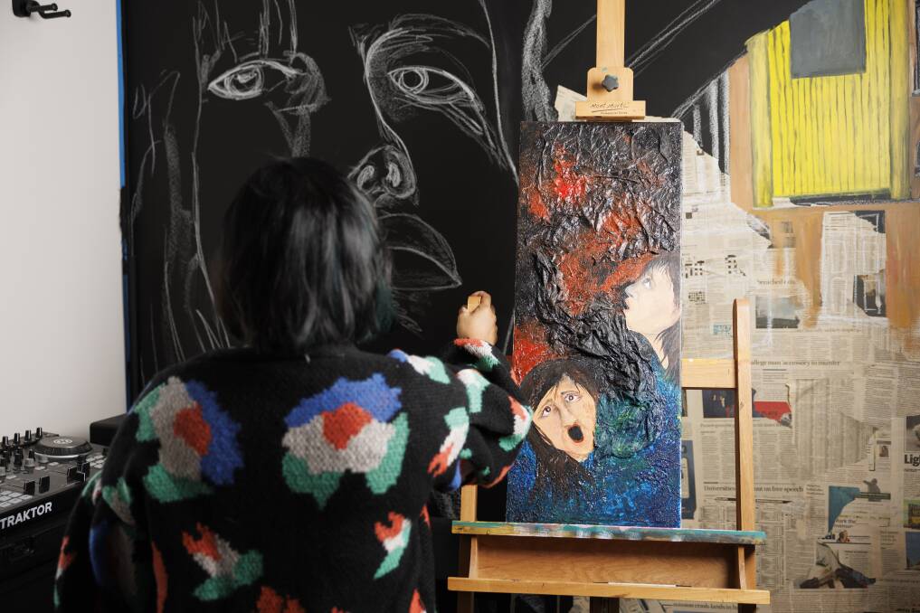 Tuli found solace in painting and drawing when she was pressured to tolerate years of marital abuse. Picture by Keegan Carroll