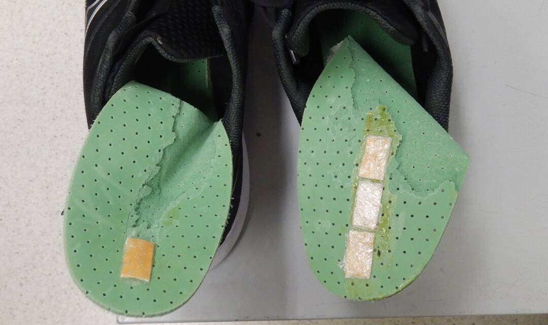 Police allegeldy seized opioids smuggled in shoes into an ACT correctional centre. Picture by ACT Policing