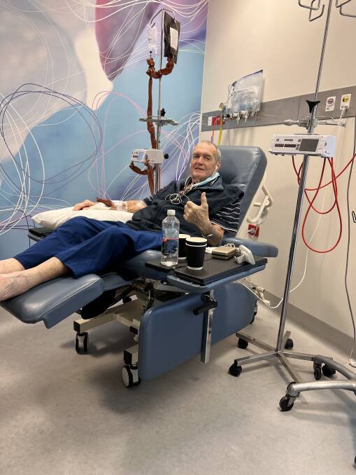 Brian Jelfs receives the drug infusion developed by Intellia Therapeutics. Picture supplied
