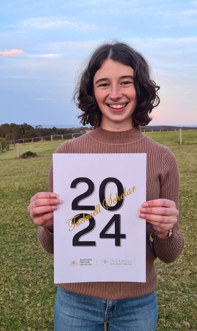 Narooma High School student Stephanie Ovington is headed to the Australian National University in 2024 after winning one of 25 Tuckwell Scholarships. Picture supplied