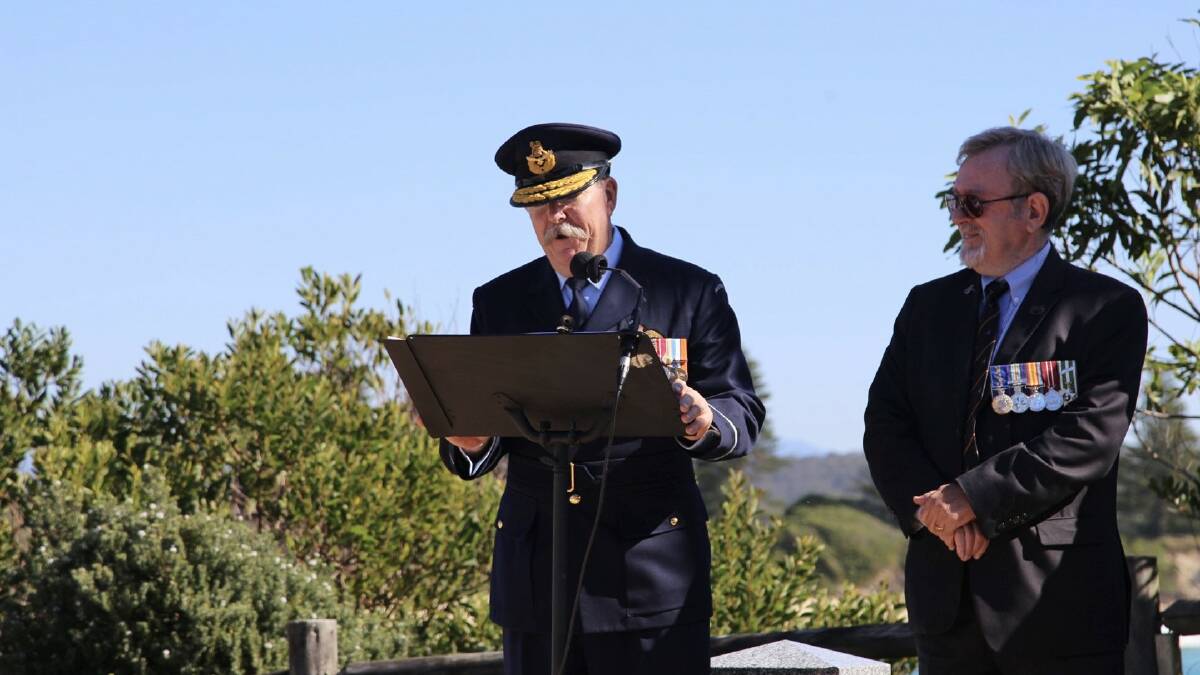 Air Commodore Chris "Noddy" Sawade travelled from Adelaide to speak at Bermagui's Anzac Day service. Picture supplied.