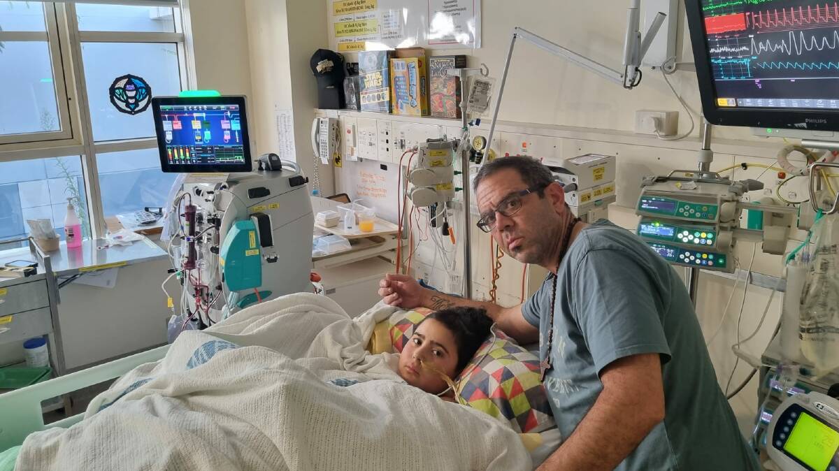 Nicholas and Simon Tadros in hospital. Picture supplied by Australian Lions Foundation.