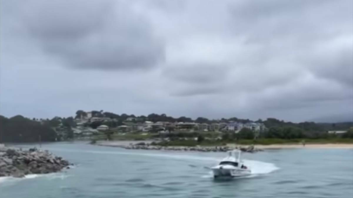 On day four of the George Bass Surf Marathon during onlookers witnessed a passenger onboard a vessel going over the bar at Narooma fall overboard.