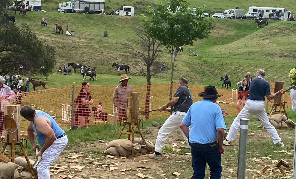 The wood chopping event was well attended at 133rd Candelo Show. Photo: supplied