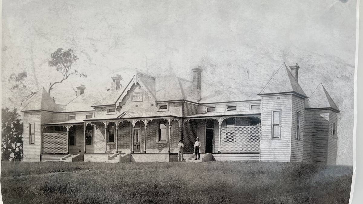 An historic photo of the building, on display at the Old Bega Hospital. 
