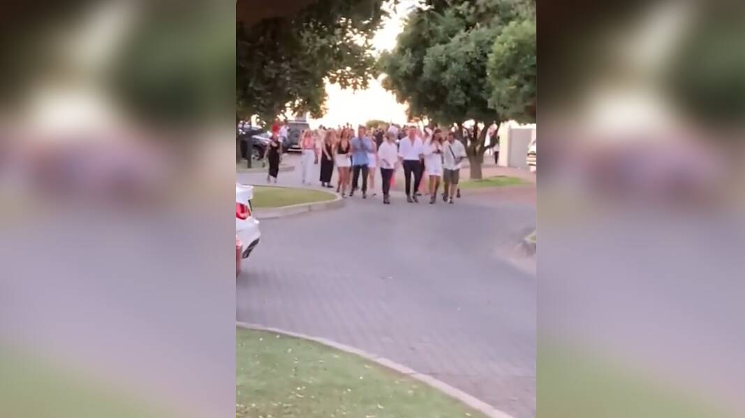Footage uploaded to TikTok shows partygoers waiting for their boat to arrive. Picture by Cameron Chappell.
