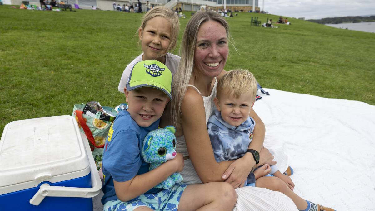 Queanbeyan mother Naomi Fox and children Annabelle,3, Jasper,6, and Hudson,8.
Picture by Gary Ramage