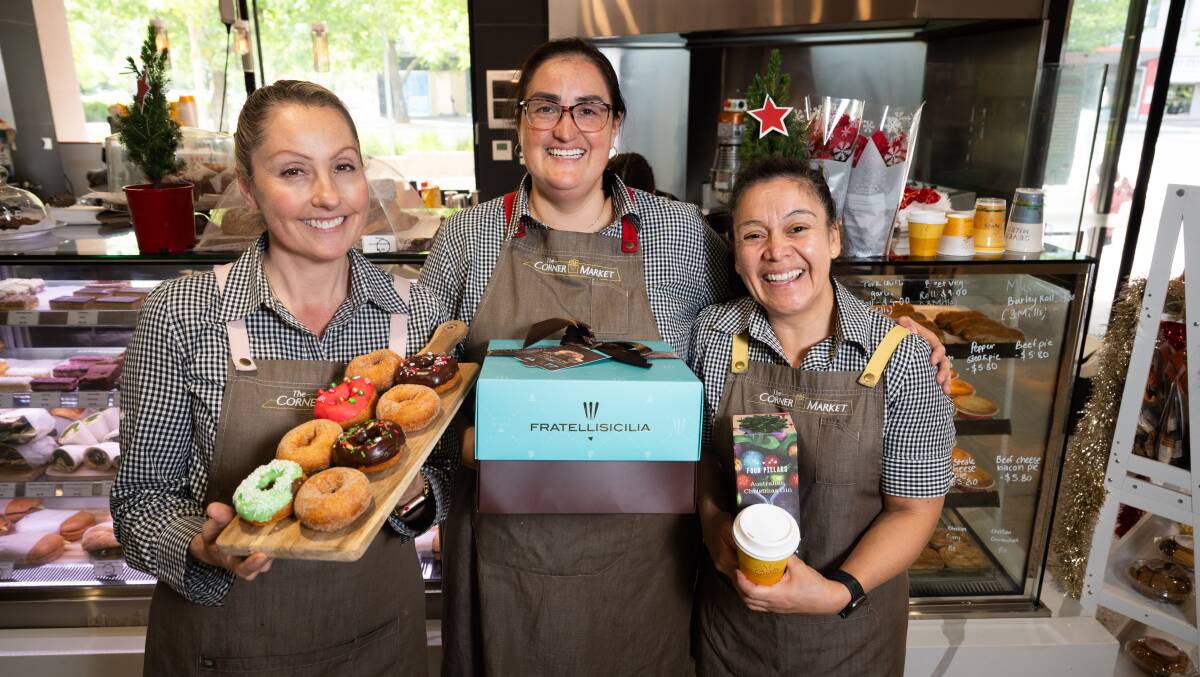 The Corner Market will be open on Christmas Day and sisters Katherine, Veronica Olmos and Rebeca Sotomayer have baked some delicious Christmas donuts. Picture by Elesa Kurtz