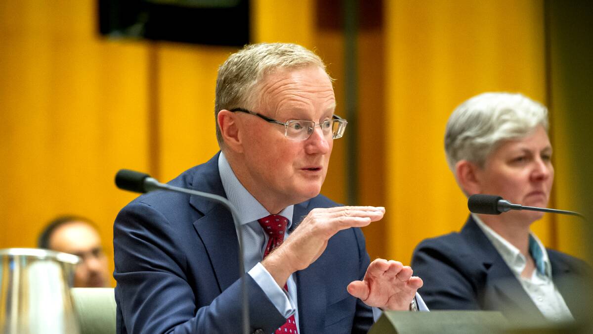 Reserve Bank of Australia governor Philip Lowe appearing before a Senate committee last month. Picture by Elesa Kurtz