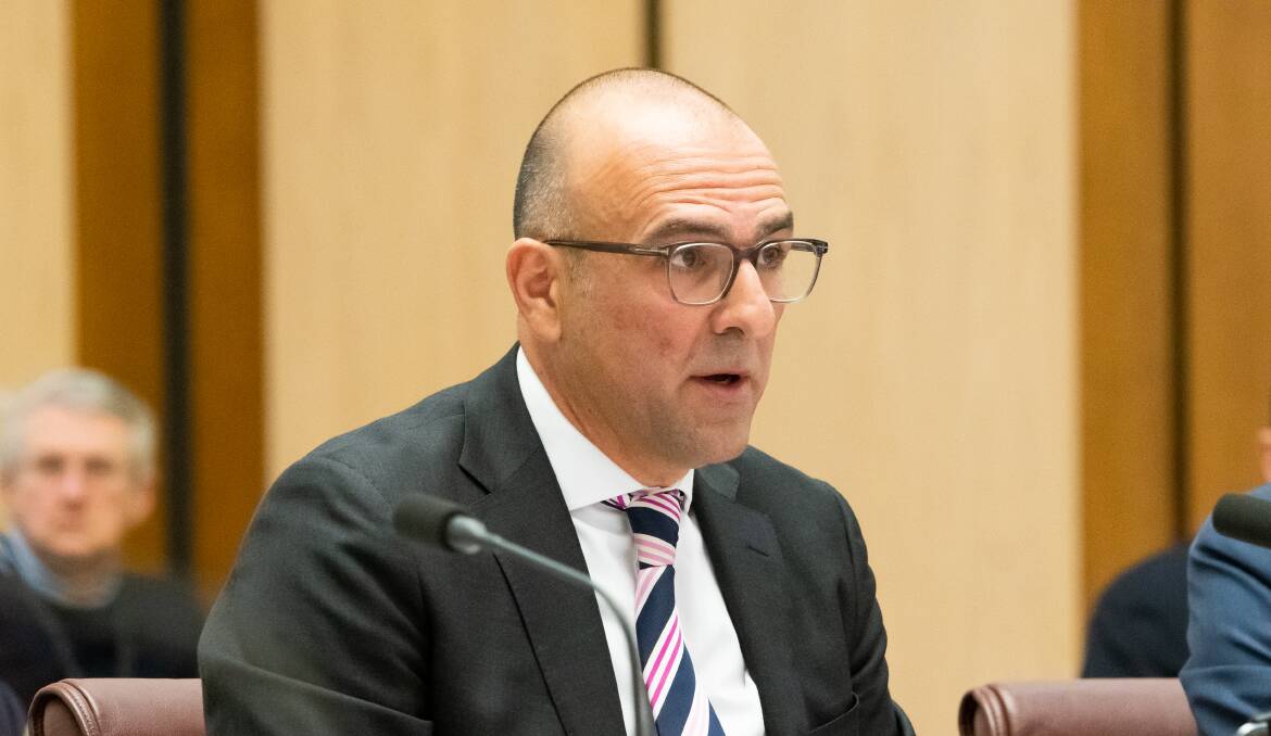 Oceania CEO & Regional Managing Partner David Larocca appears at a Senate committee inquiry into consulting services on Tuesday. Picture by Elesa Kurtz
