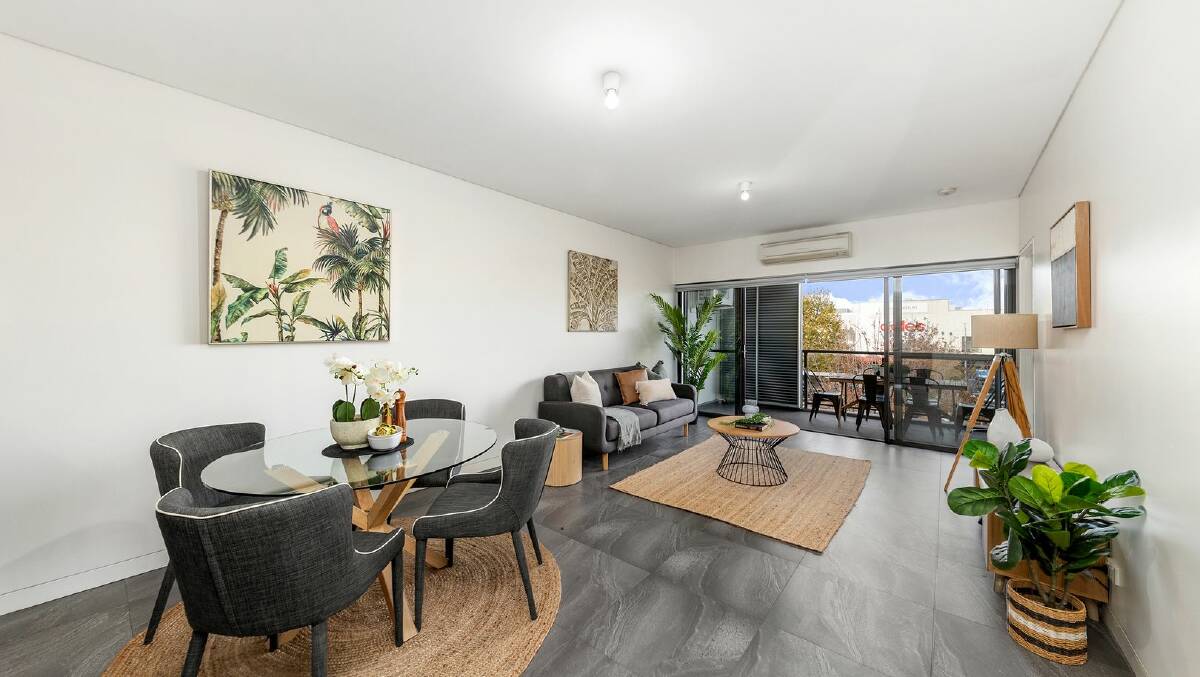 The open plan living area at 220/100 Gungahlin Place. Picture supplied 
