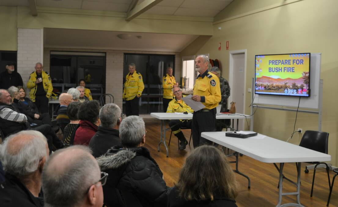 The Tuross Head Rural Fire Service attracted more than 100 residents to its third community meeting to discuss bushfire preparation for the upcoming fire season. 