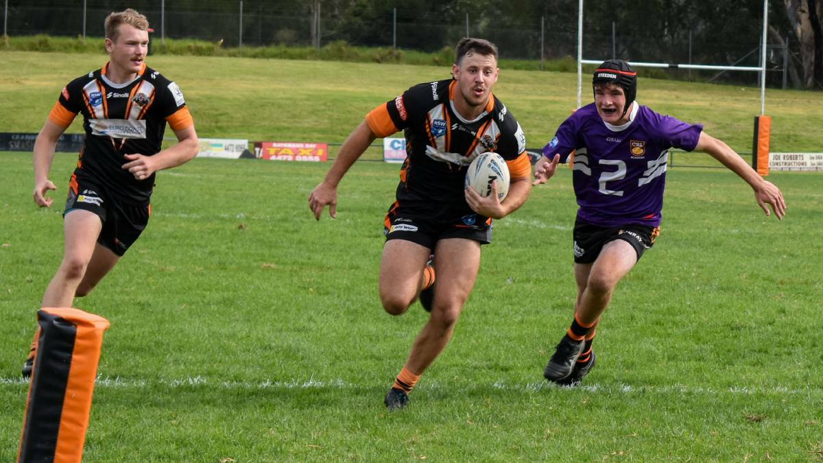 From left: Batemans Bay Tigers Tom Bollard and Liam Selwood outran the Bungendore Tigers at the Monaro Knockout on April 1.