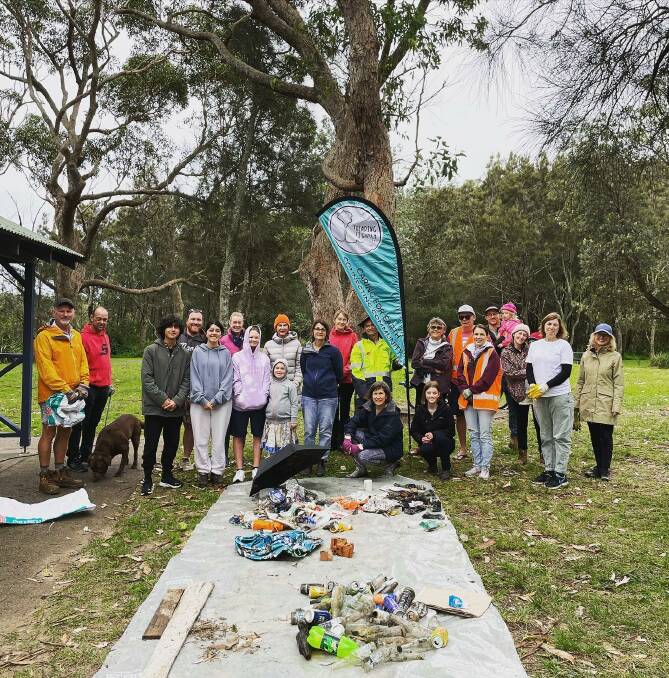 The Treading Lightly team recently collected 17kg of waste at the Narrawallee Inlet. Picture via Treading Lightly Inc Facebook