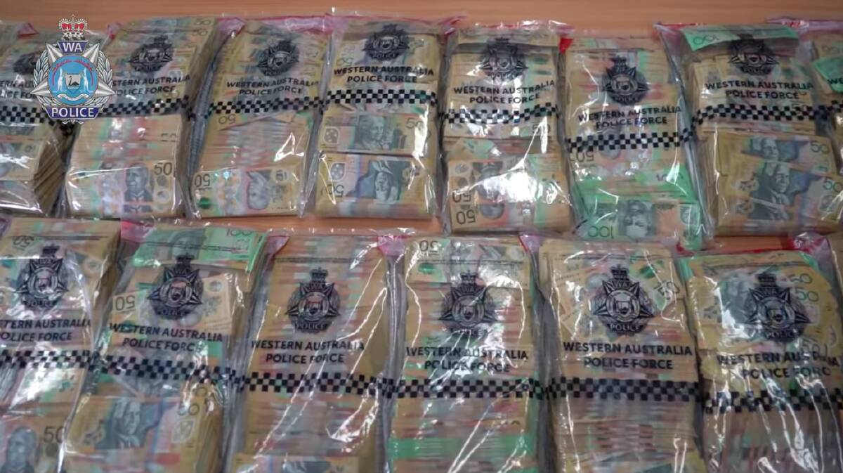 Police seized about $1.8 million in cash. Picture by Western Australia Police Force