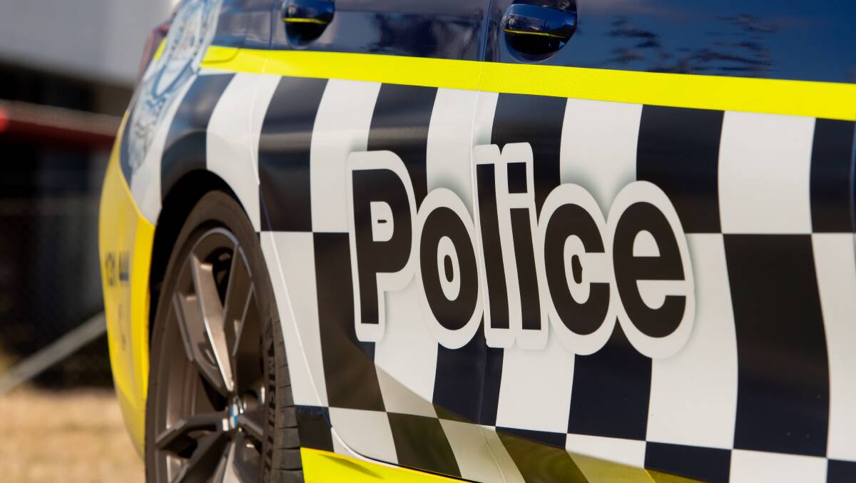 Police decal on an ACT Policing patrol car. Picture by Elesa Kurtz