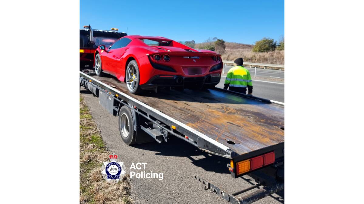The driver of the Ferrari allegedly drove nearly 60kmh over the speed limit. Picture supplied