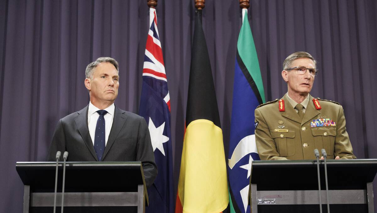 Minister for Defence Richard Marles and Chief of the Defence Force Angus Campbell. Picture by Keegan Carroll.