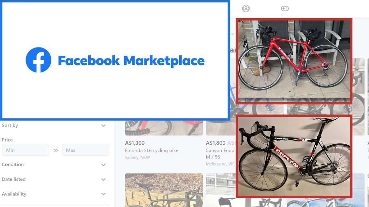 n accused thief caught allegedly selling bikes (not pictured) on Facebook Marketplace. Pictures from social media