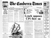 The front page of The Canberra Times on July 26, 1977.