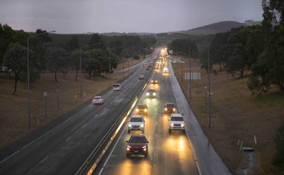 Tuggeranong Parkway is often bumper-to-bumper in peak hour. Picture by Keegan Carroll