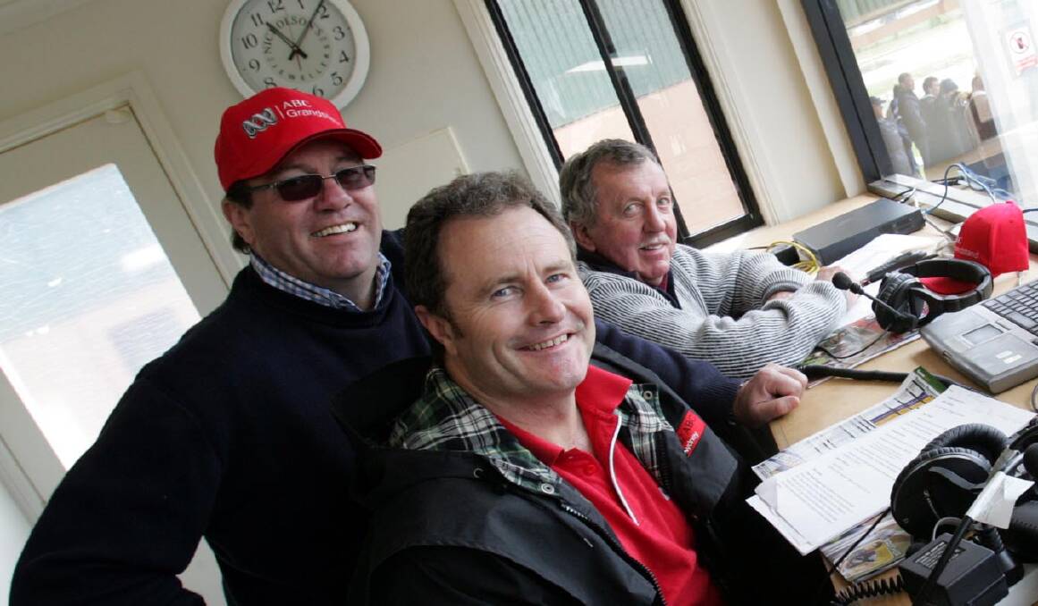 The Grandstand team David Morrow, Warren Ryan and Craig Hamilton in 2009. Picture by Les Smith