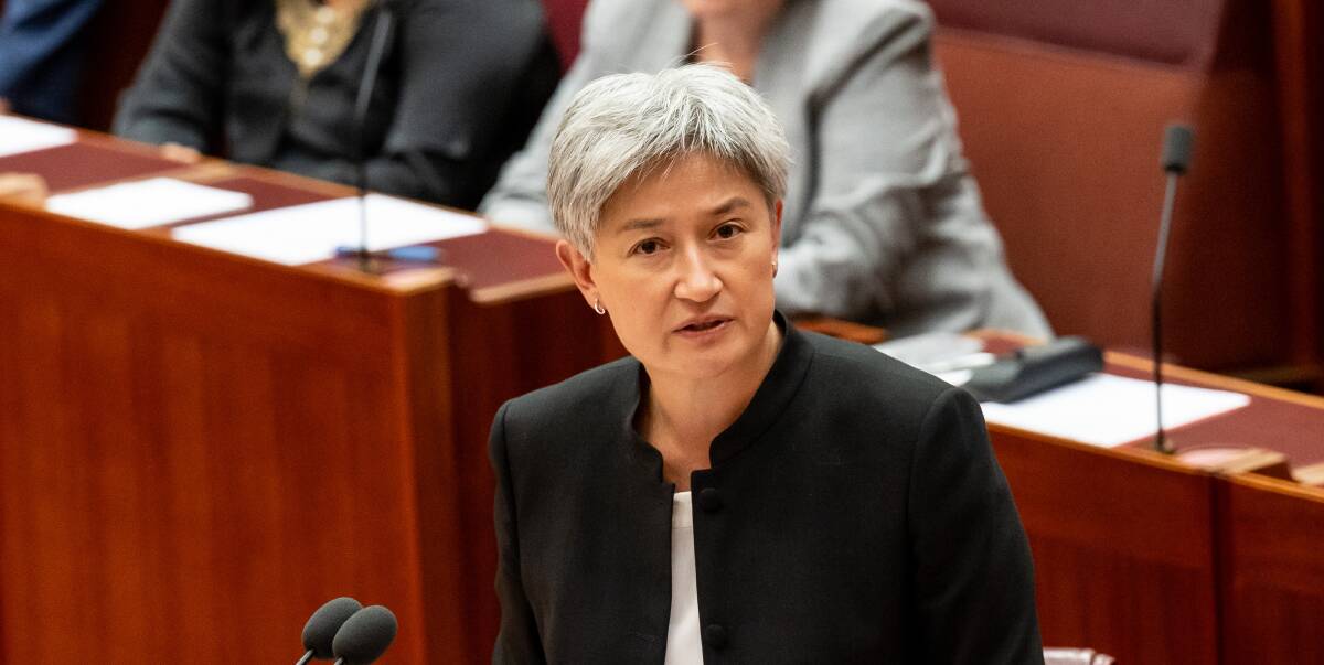 Foreign Affairs Minister Penny Wong has blasted the Greens for 'collaborating' with violent protesters. Picture by Elesa Kurtz
