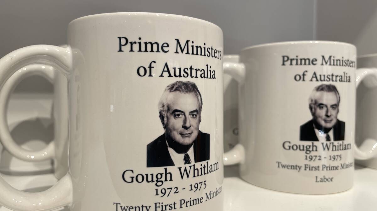 Pick up a coffee cup featuring your favourite PM at The Parliament Shop. Picture by Megan Doherty