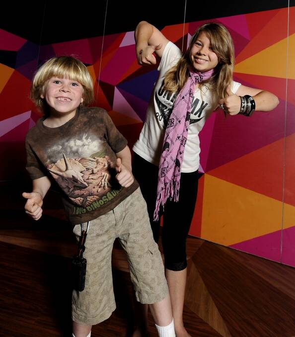 Even the Irwins love Questacon - Robert and Bindi Irwin visiting Questacon in 2011. Picture by Stuart Walmsley