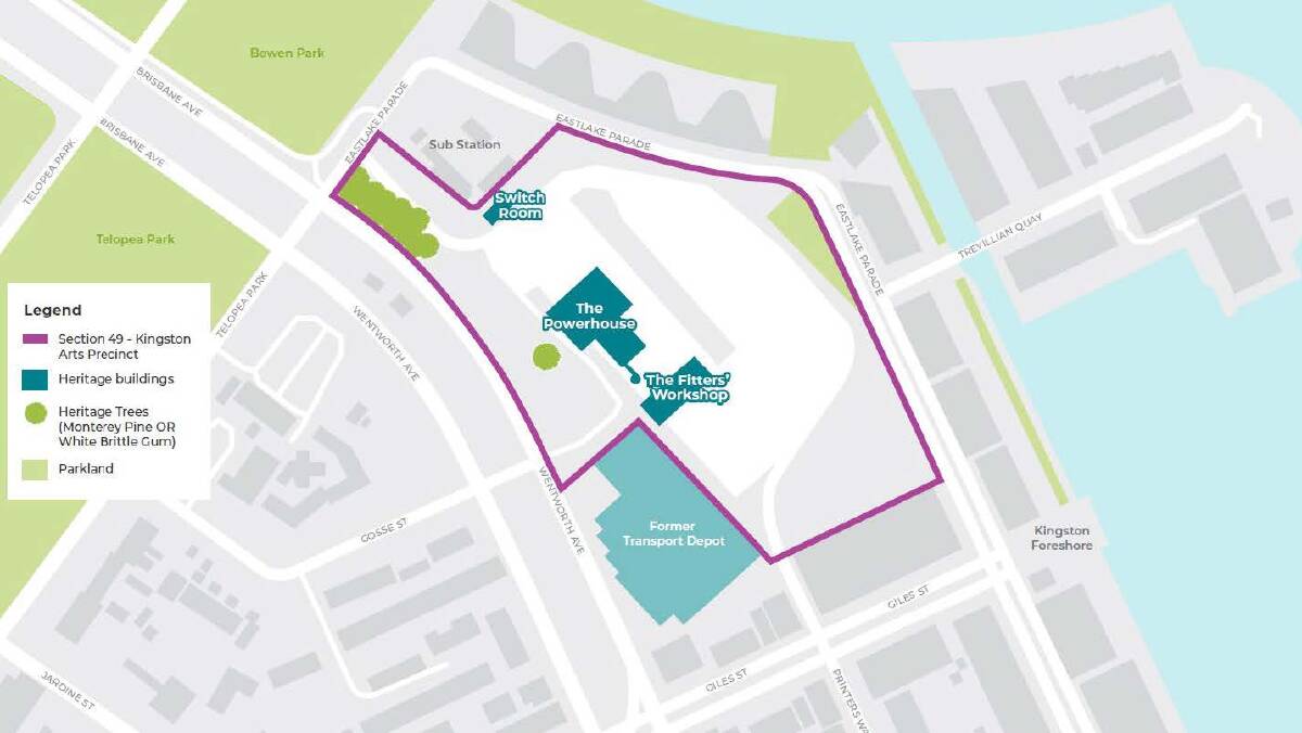 A map of the planned Kingston Art Precinct. Picture supplied 