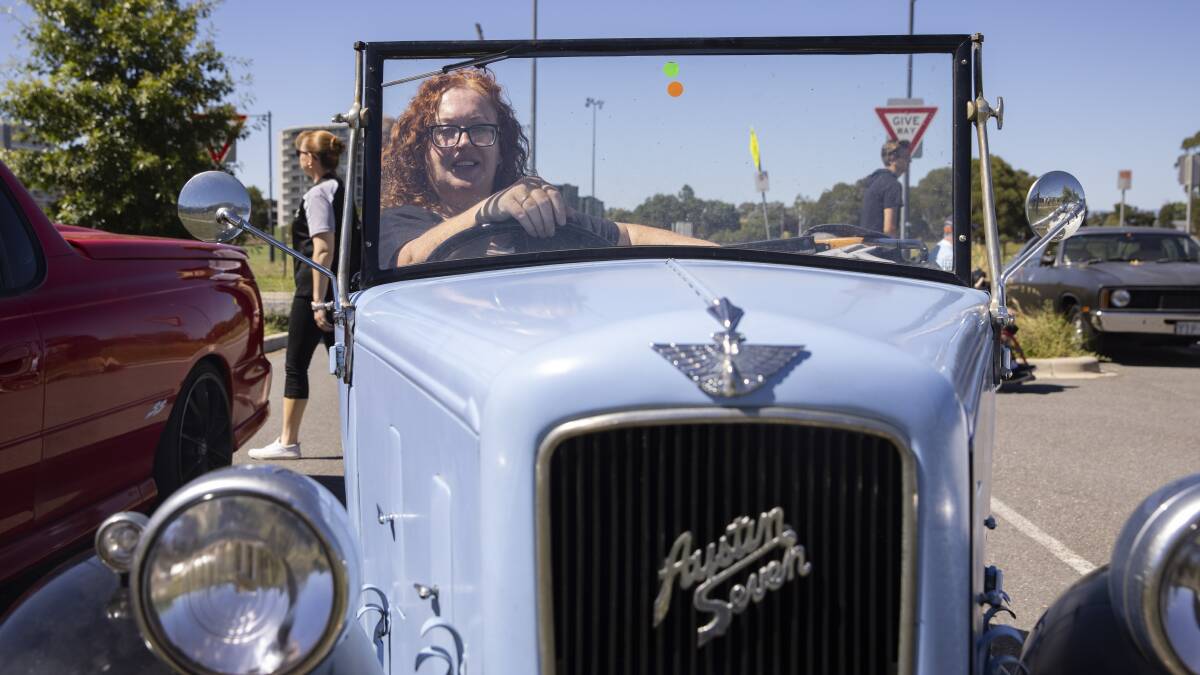 Heidi Pritchard with her 1935 Austin 7 roadster called Jane. Picture by Keegan Carroll