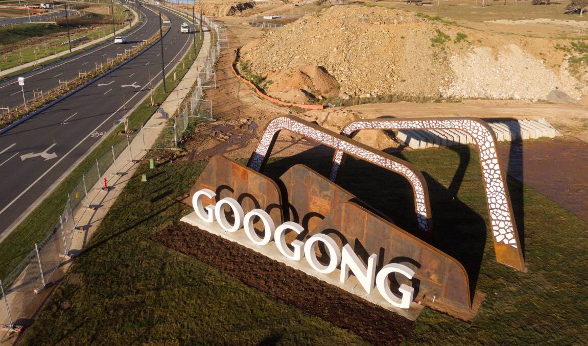 The new sign at the entrance to Googong. Picture: Supplied