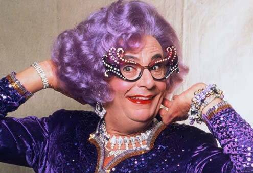 Dame Edna definitely evolved from a Monee Ponds housewife standing at the kitchen sink "wrist-deep in greywater and peas and mutton fat". Picture supplied