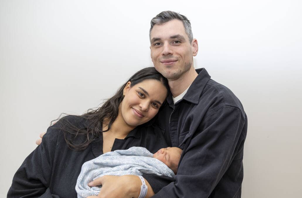 Safia Mansouri and Oscar Heidrich, with baby Mia, born on Tuesday. Picture by Gary Ramage
