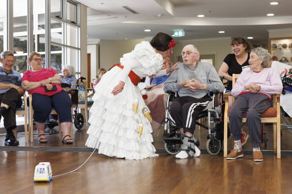 The Connections' 84-year-old Maggie Kerr performing at Calvary Haydon Retirement Village in Bruce. Picture by Keegan Carroll 