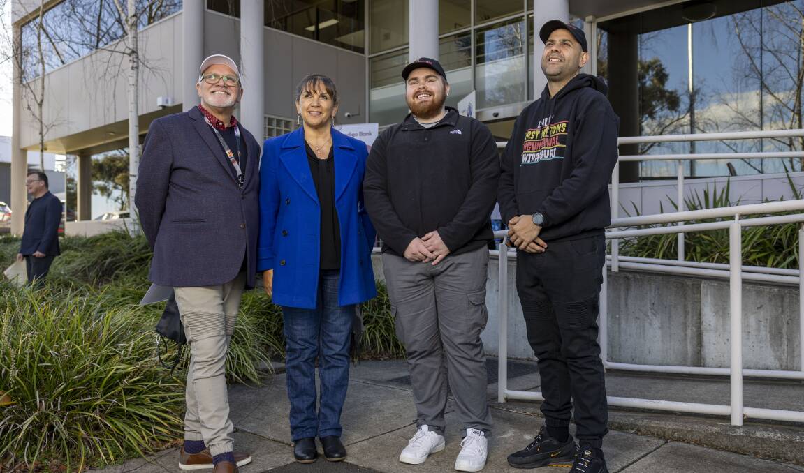 Yerrabi Yurwang Child and Family Aboriginal Corporation also received a grant. Picture l-r) policy officer Maurice Shipp, CEO Dea Delaney-Thiele and youth workers Luke Heckenberg and Mitch Daley. Picture by Gary Ramage