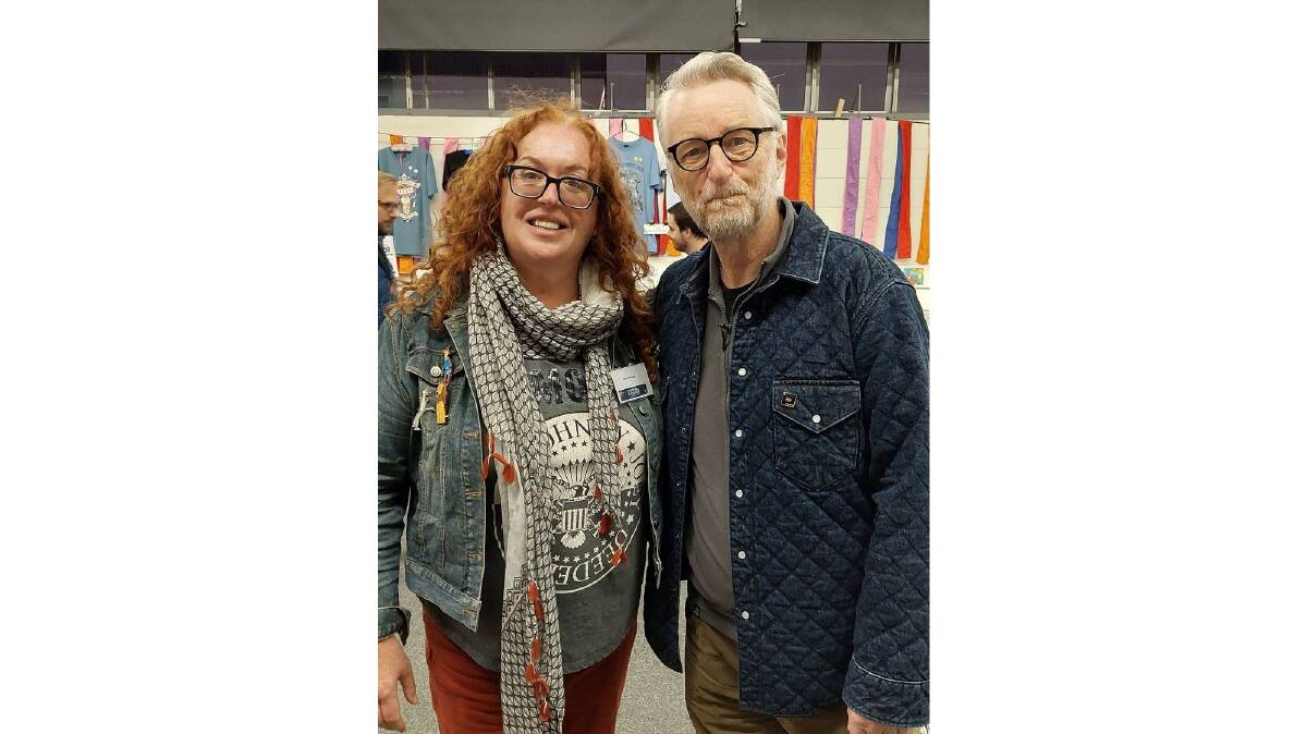 Heidi Pritchard with Billy Bragg at the 2023 National Folk Festival in Canberra in April. Picture supplied