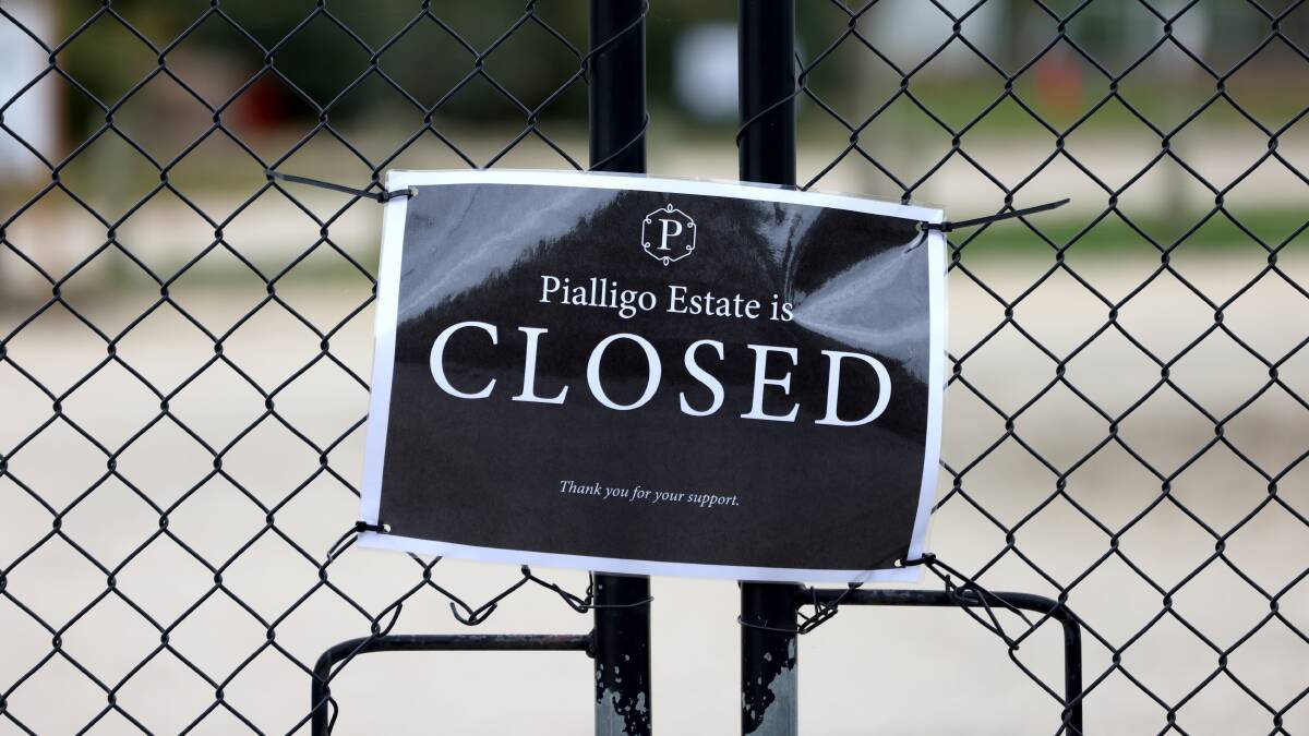 Sign of the times: the gates at Pialligo Estate are closed. Picture by James Croucher