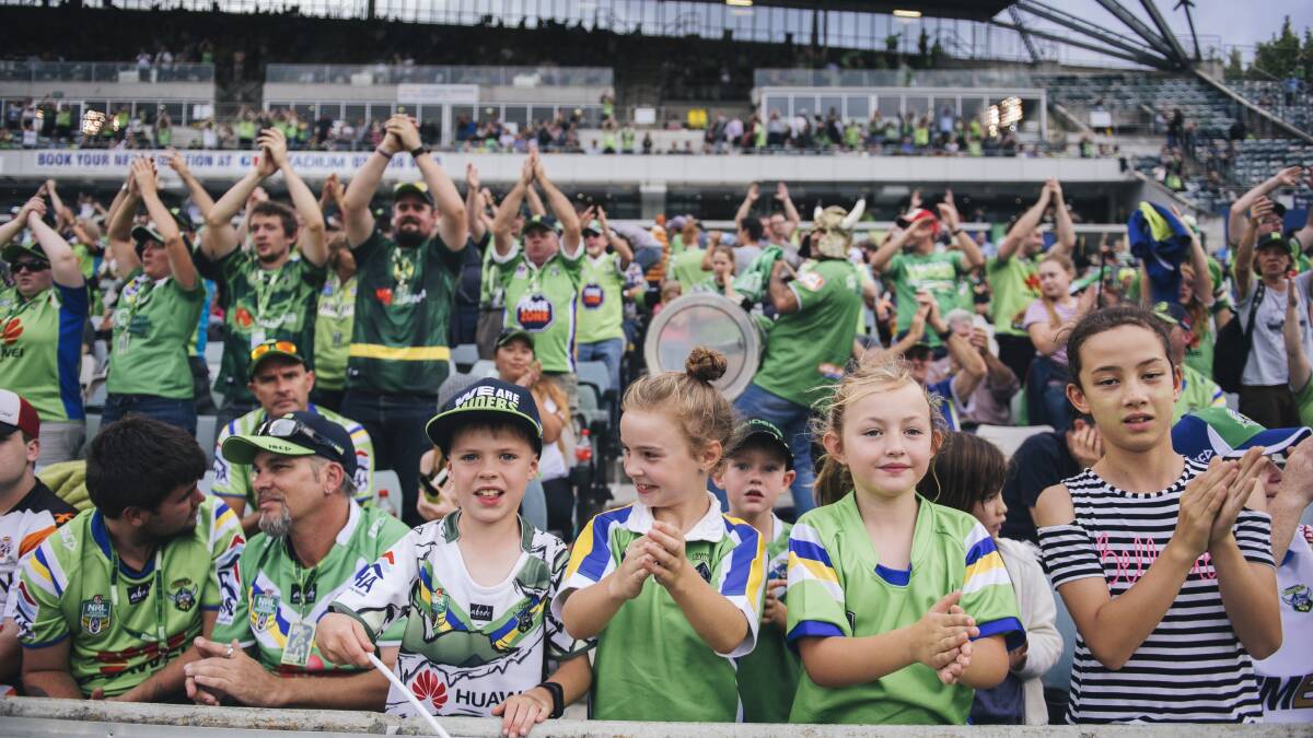 A crowd at a Raiders game at Canberra Stadium. Picture by The Canberra Times