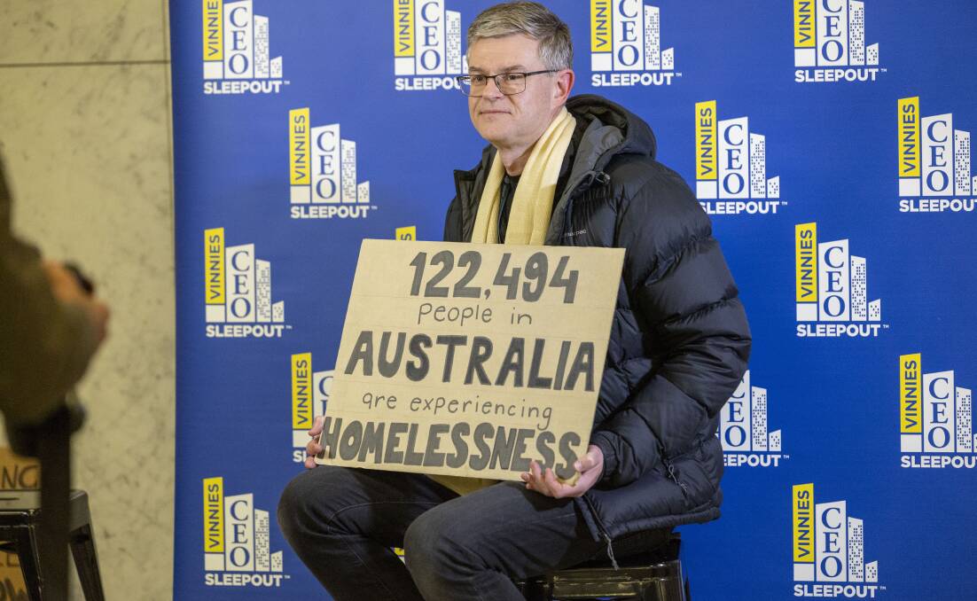 Department of Parliamentary Services secretary Rob Stefanic at the sleepout at Parliament House. Picture by Gary Ramage