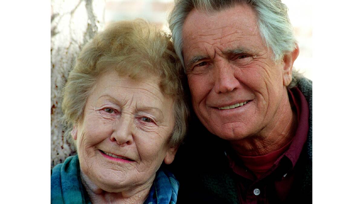 George Lazenby in Queanbeyan in 2000 with his mum Joan. Picture by Kate Callas