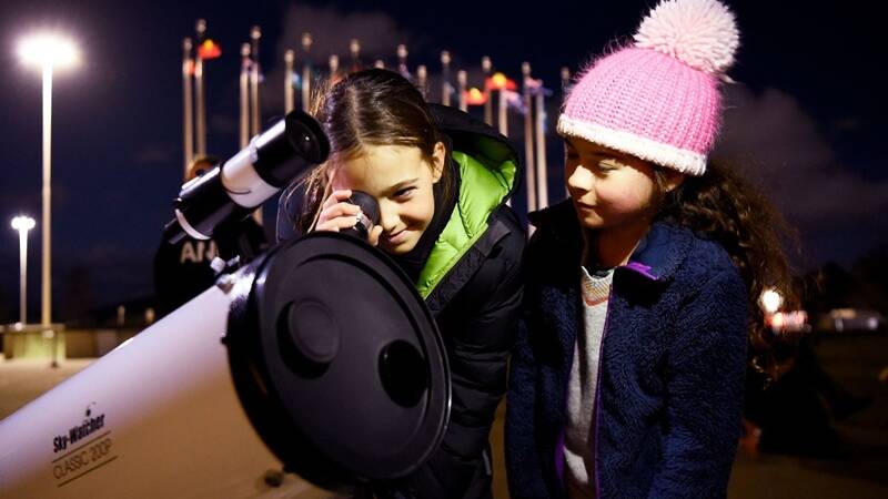 Rug up for star gazing on Tuesday night on the forecourt of Parliament House. Picture supplied