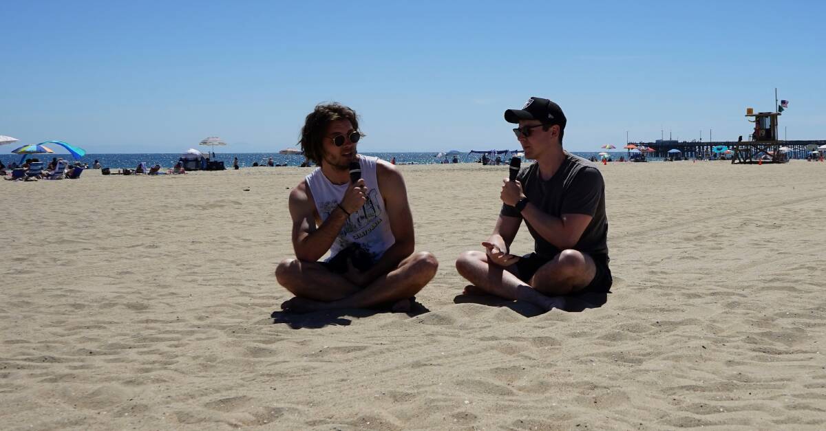 The boys even took their microphones to the beaches of Orange County in California. Picture supplied 
